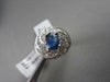 ANTIQUE WIDE DIAMOND & AAA SAPPHIRE 2.70CT 14KT WHITE GOLD COCKTAIL RING