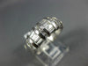 ESTATE WIDE 1.16CT DIAMOND 14K WHITE GOLD ROUND & BAGUETTE ANNIVERSARY RING 1354
