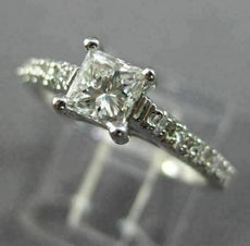 ESTATE .66CT ROUND & PRINCESS DIAMOND 14KT WHITE GOLD SOLITAIRE ENGAGEMENT RING