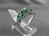 ANTIQUE WIDE 1.13CT DIAMOND & AAA EMERALD 14KT YELLOW GOLD 3D ZIG ZAG FUN RING