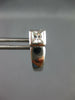 ESTATE CZ 14KT WHITE GOLD 3D PRINCESS CHANNEL LEVERBACK HANGING EARRINGS #27280