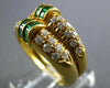 ESTATE WIDE 1.15CT DIAMOND & AAA EMERALD 18KT YELLOW GOLD ROUND & BAGUETTE RING