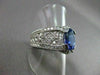 ESTATE WIDE 2.95CT DIAMOND & AAA TANZANITE 14KT WHITE GOLD FILIGREE RING #1505