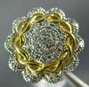 ESTATE WIDE .25CT DIAMOND 14KT YELLOW GOLD 3D CLUSTER FLOWER INFINITY FUN RING