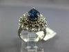 LARGE 3.08CT DIAMOND & AAA SAPPHIRE 14KT WHITE GOLD 3D PEAR SHAPE COCKTAIL RING