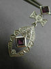 ESTATE LARGE 1.60CT DIAMOND & TOURMALINE 14KT WHITE GOLD FLOWER HANGING EARRINGS