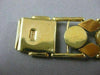 ANTIQUE WIDE 21K & 14K YELLOW GOLD JULES JERGENSON SWISS WATCH 18MM 7.75" #20176