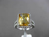 ESTATE 4.95CT DIAMOND & AAA EXTRA FACET YELLOW TOPAZ 14K WHITE GOLD 3D HALO RING