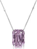 EXTRA LARGE 100.95CT DIAMOND & AAA KUNZITE 18KT WHITE GOLD 3D SOLITAIRE NECKLACE