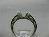 WIDE .75CT DIAMOND 14K WHITE GOLD TRIANGULAR FILIGREE SEMI MOUNT ENGAGEMENT RING
