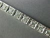 ESTATE WIDE 4CT DIAMOND 14KT WHITE GOLD SQUARE MILGRAIN CLASSIC TENNIS BRACELET