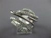 ESTATE LARGE .82CT DIAMOND 18KT WHITE GOLD 3D MULTI ROW CRISS CROSS FUN RING