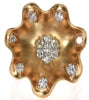 LARGE .63CT WHITE & PINK DIAMOND 18KT WHITE & ROSE GOLD FLOWER STARFISH FUN RING