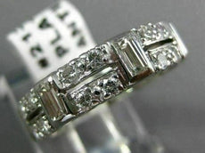 ANTIQUE WIDE 1.69CT DIAMOND PLATINUM 3D ETERNITY WEDDING ANNIVERSARY RING #21351
