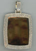 EXTRA LARGE 4.38CT DIAMOND 14KT YELLOW GOLD MULTI ROW SQUARE UNISEX FUN PENDANT