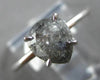 1.21CT SALT & PEPPER DIAMOND 18K WHITE GOLD SOLITAIRE PEAR SHAPE ENGAGEMENT RING