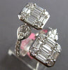 EXTRA LARGE 2.64CT DIAMOND 18KT WHITE GOLD 3D MULTI SHAPE DOUBLE SQUARE FUN RING