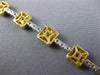 4.67CT WHITE & CANARY DIAMOND 18KT 2 TONE GOLD CUSHION & ROUND TENNIS BRACELET