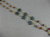 ANTIQUE LONG AAA HEMATITE & RUBY 18KT YELLOW GOLD 3D SHOOTING STAR FUN NECKLACE