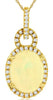 1.82CT DIAMOND & AAA OPAL 14KT YELLOW GOLD 3D OVAL LOVE KNOT FLOATING PENDANT