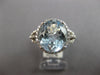 LARGE 4.6CT DIAMOND & AAA AQUAMARINE 14K WHITE GOLD OVAL & ROUND ENGAGEMENT RING