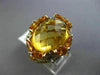 25.2CT WHITE CHOCOLATE FANCY DIAMOND AAA SAPPHIRE & CITRINE 14K YELLOW GOLD RING