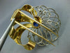 ANTIQUE LARGE 2.80CT DIAMOND & AAA SAPPHIRE 14KT 2 TONE GOLD FLOWER BROOCH #2402
