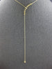 LARGE .50CT DIAMOND 18K YELLOW GOLD GRADUATING SOLITAIRE JOURNEY LARIAT NECKLACE