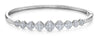 ESTATE 2.10CT DIAMOND 18KT WHITE GOLD MULTI SQUARE CLUSTER CUFF BANGLE BRACELET