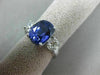 ESTATE LARGE 1.90CT DIAMOND & AAA SAPPHIRE 18KT WHITE GOLD ROUND ENGAGEMENT RING