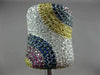 LARGE 3.0CT WHITE & FANCY YELLOW DIAMOND AAA SAPPHIRE & RUBY 18K WHITE GOLD RING