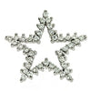 ESTATE .76CT DIAMOND 14KT WHITE GOLD 3D CLASSIC OPEN STAR LOVE FLOATING PENDANT