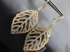 EXTRA LARGE 3.05CT DIAMOND 18KT ROSE GOLD ROUND LEAF LEVERBACK HANGING EARRINGS