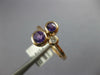 ESTATE .93CT DIAMOND & AAA AMETHYST 14KT ROSE GOLD 3D BEZEL 3 STONE FUN RING