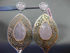 ESTATE LARGE 2.20CT DIAMOND & AVENTURINE 14K WHITE & ROSE GOLD FILIGREE EARRINGS