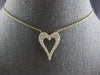 ESTATE .64CT DIAMOND 14KT YELLOW GOLD 3D ROUND CLASSIC OPEN HEART LOVE NECKLACE