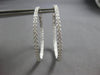 LARGE 2.28CT DIAMOND 18KT WHITE GOLD 3D CLASSIC INSIDE OUT HOOP HANGING EARRINGS