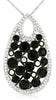 ESTATE 1.89CT WHITE & BLACK DIAMOND 14KT WHITE GOLD 3D TEAR DROP ETOILE PENDANT