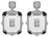 EXTRA LARGE 3.57CT DIAMOND & AAA BLACK ONYX & CRYSTAL 18K WHITE GOLD EARRINGS