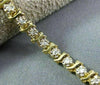 ESTATE .30CT DIAMOND 14KT WHITE & YELLOW GOLD CLASSIC "S" TENNIS BRACELET #22380