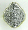 ESTATE 1.80CT DIAMOND 14KT YELLOW GOLD 3D CLUSTER PAVE DIAMOND SHAPE FUN RING