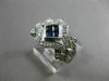 ESTATE WIDE 1.10CT DIAMOND SAPPHIRE 14K WHITE GOLD 3D OPEN FILIGREE PROMISE RING