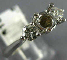 ANTIQUE .54CT DIAMOND 14KT WHITE GOLD 3 STONE SEMI MOUNT ENGAGEMENT RING #22415