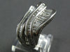 ESTATE EXTRA LARGE 3.65CT DIAMOND 18K WHITE GOLD ROUND & BAGUETTE SWIRL FUN RING