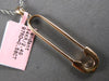 ESTATE LARGE .58CT DIAMOND 14KT ROSE GOLD SAFETY PIN FUN LOVE FLOATING NECKLACE