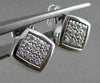 ANTIQUE .30CT ROUND DIAMOND 14KT WHITE GOLD CLASSIC PAVE SQUARE STUD EARRINGS
