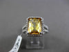 ESTATE 4.95CT DIAMOND & AAA EXTRA FACET YELLOW TOPAZ 14K WHITE GOLD 3D HALO RING
