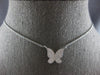 ESTATE .21CT DIAMOND 14KT WHITE GOLD 3D CLASSIC BUTTERFLY LOVE NECKLACE
