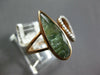.09CT DIAMOND & AAA GREEN QUARTZ 14KT ROSE GOLD 3D PEAR SHAPE CRISS CROSS RING