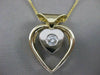 ESTATE .30CT DIAMOND 14K WHITE YELLOW GOLD OPEN 3D HEART SOLITAIRE PENDANT 17532